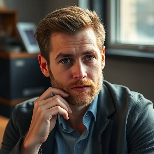 Portrait of Samuel Hayes, Scriptwriter at Aurora Studios.